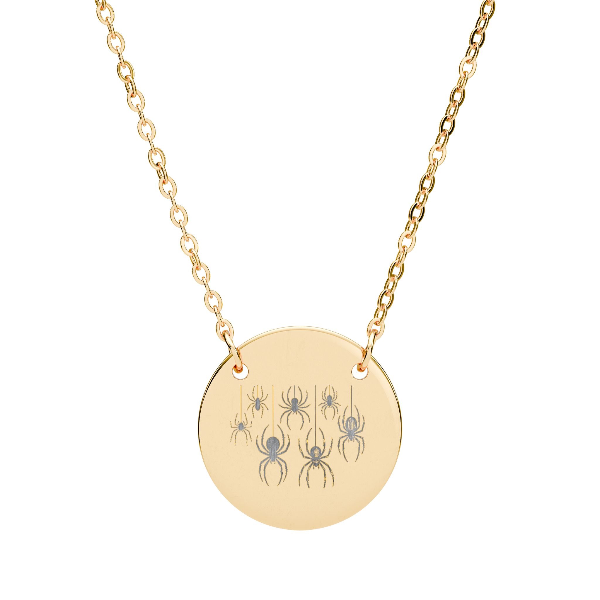Engravable Round Disc Necklace — Personalized Circle Pendant Gift