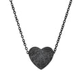 Engravable Heart Necklace — Personalized Sterling Silver or Black Pendant Gift