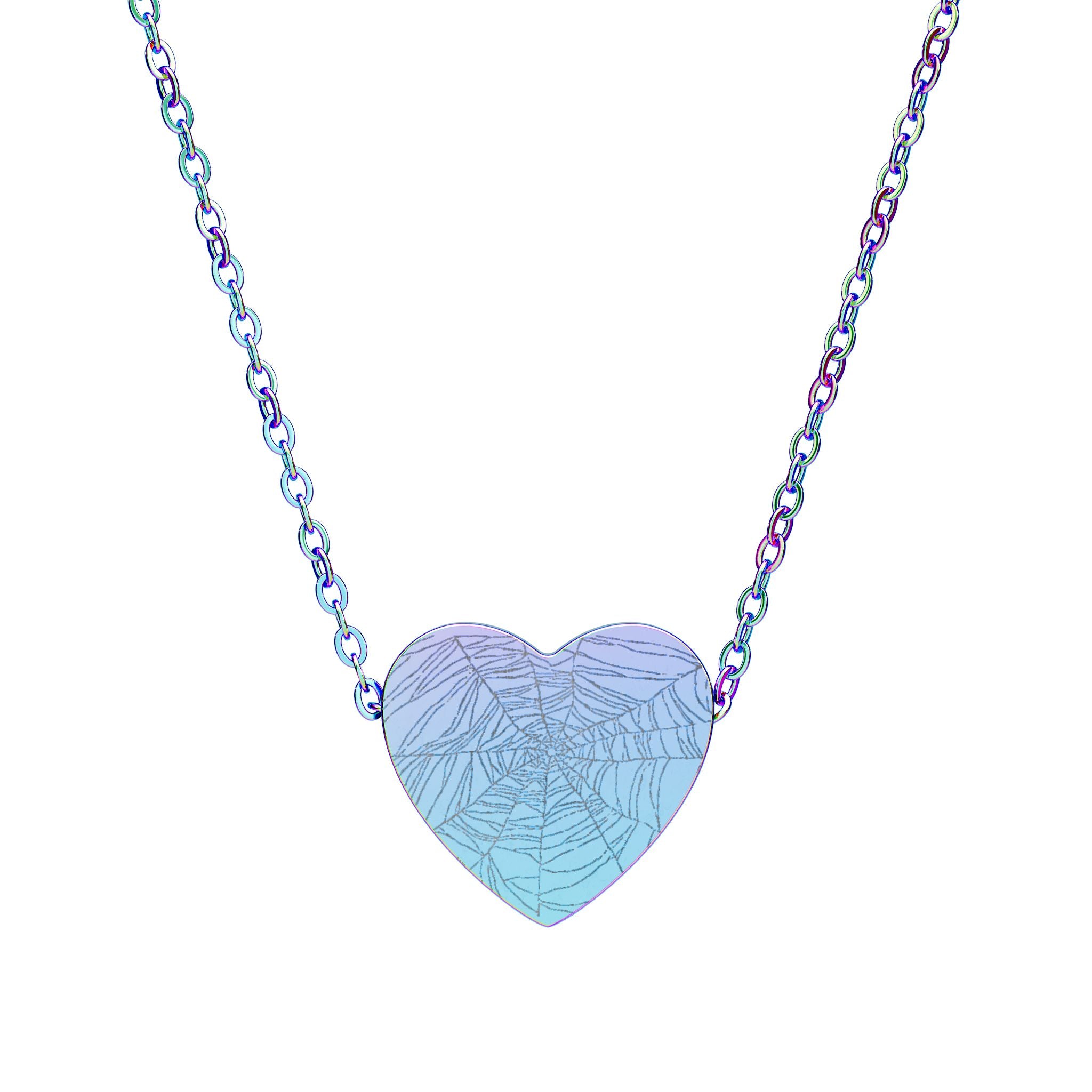 Engravable Heart Necklace — Personalized Sterling Silver or Black Pendant Gift
