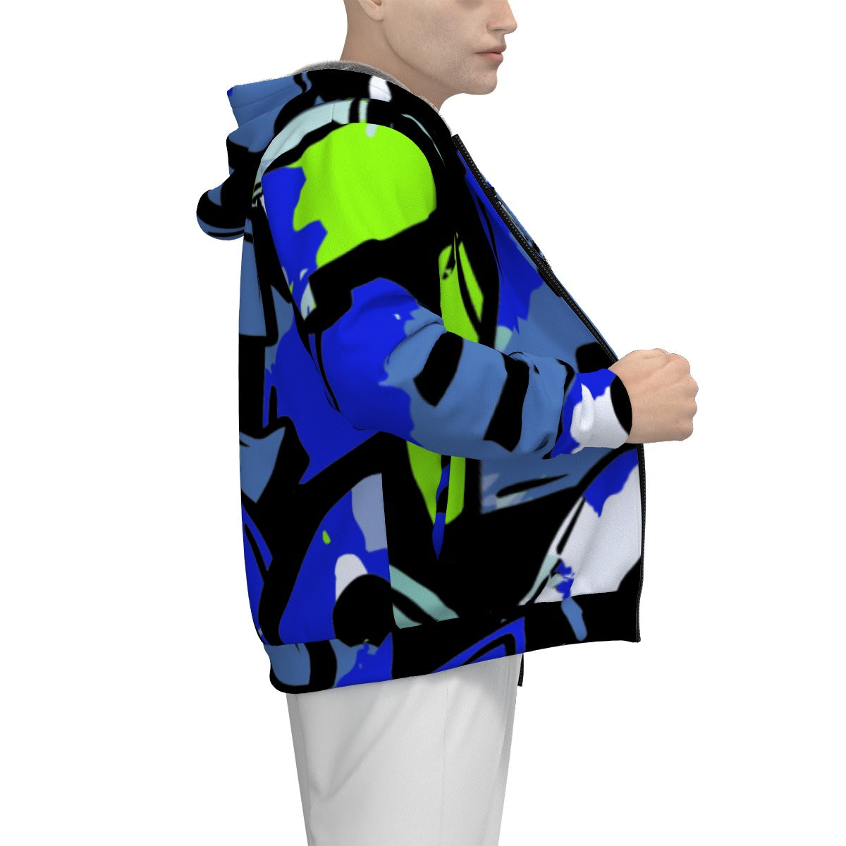 All-Over Print Men's Sherpa Fleece Zip Up Hoodie