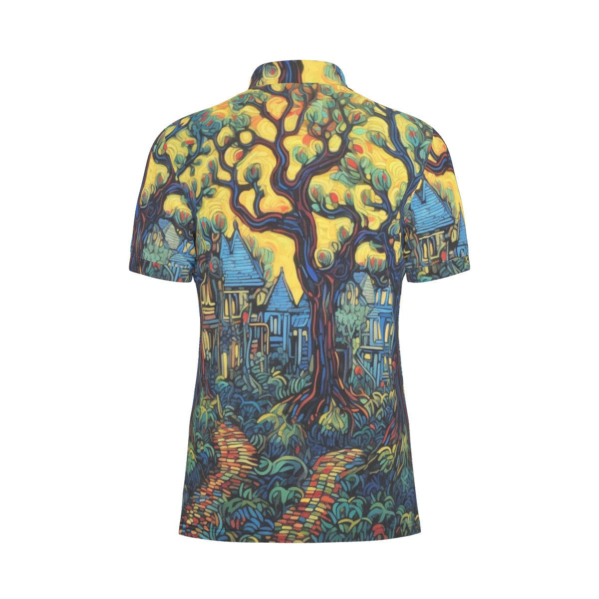 All-Over Print Men's Stretch Collar Polo Shirt