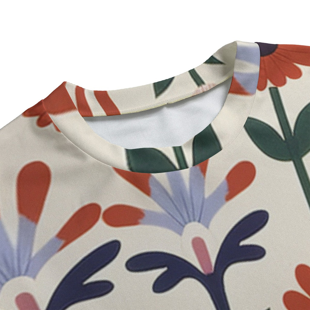 All-Over Print Women's Side Split T-shirt Set