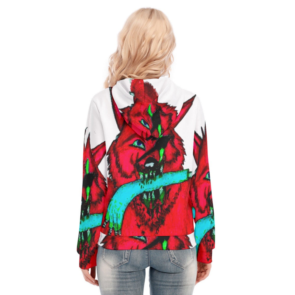 All-Over Print Women's Hoodie With Zipper
