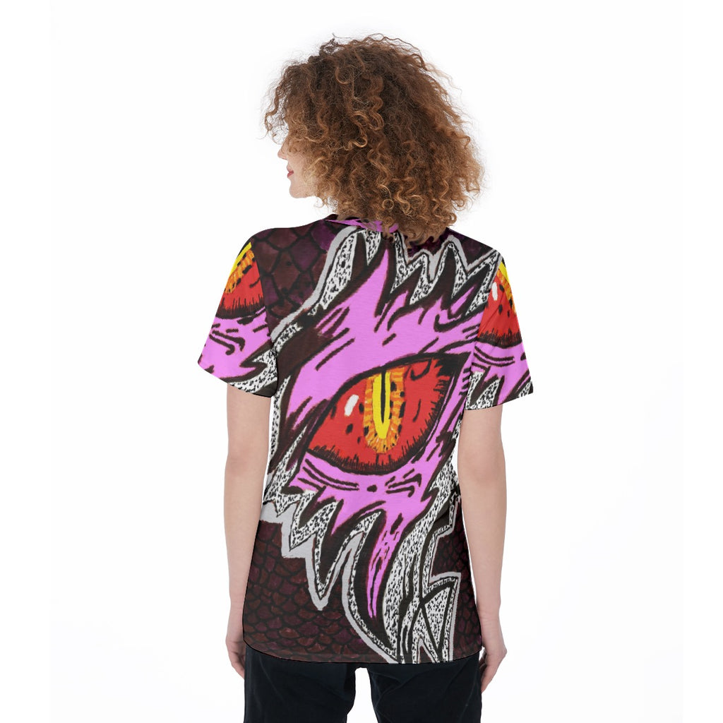 All-Over Print Women's O-Neck T-Shirt|180 GSM Jersey