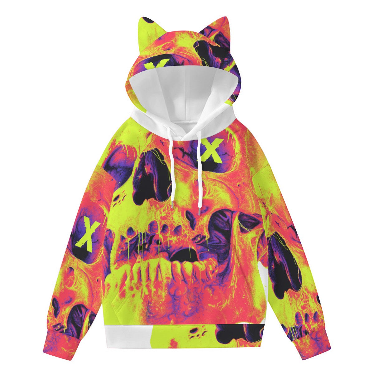 All-Over Print Women’s Hoodie With Decorative Ears