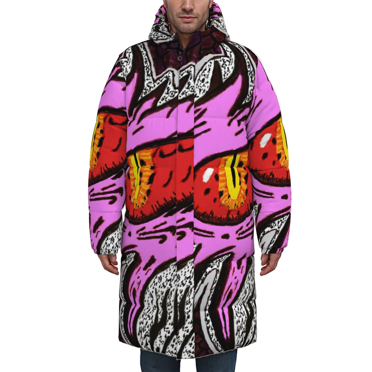 All-Over Print Unisex Long Down Jacket