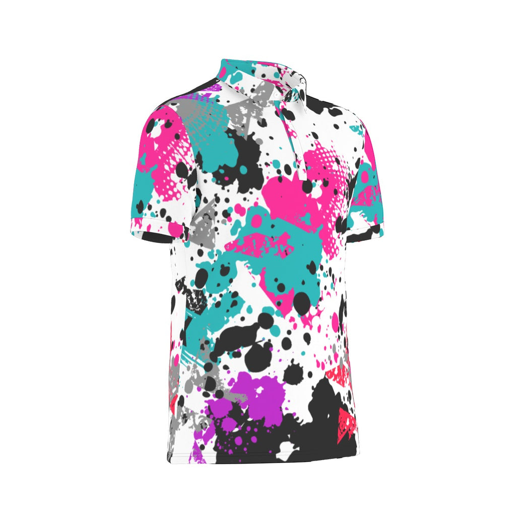 All-Over Print Men's Stretch Collar Polo Shirt