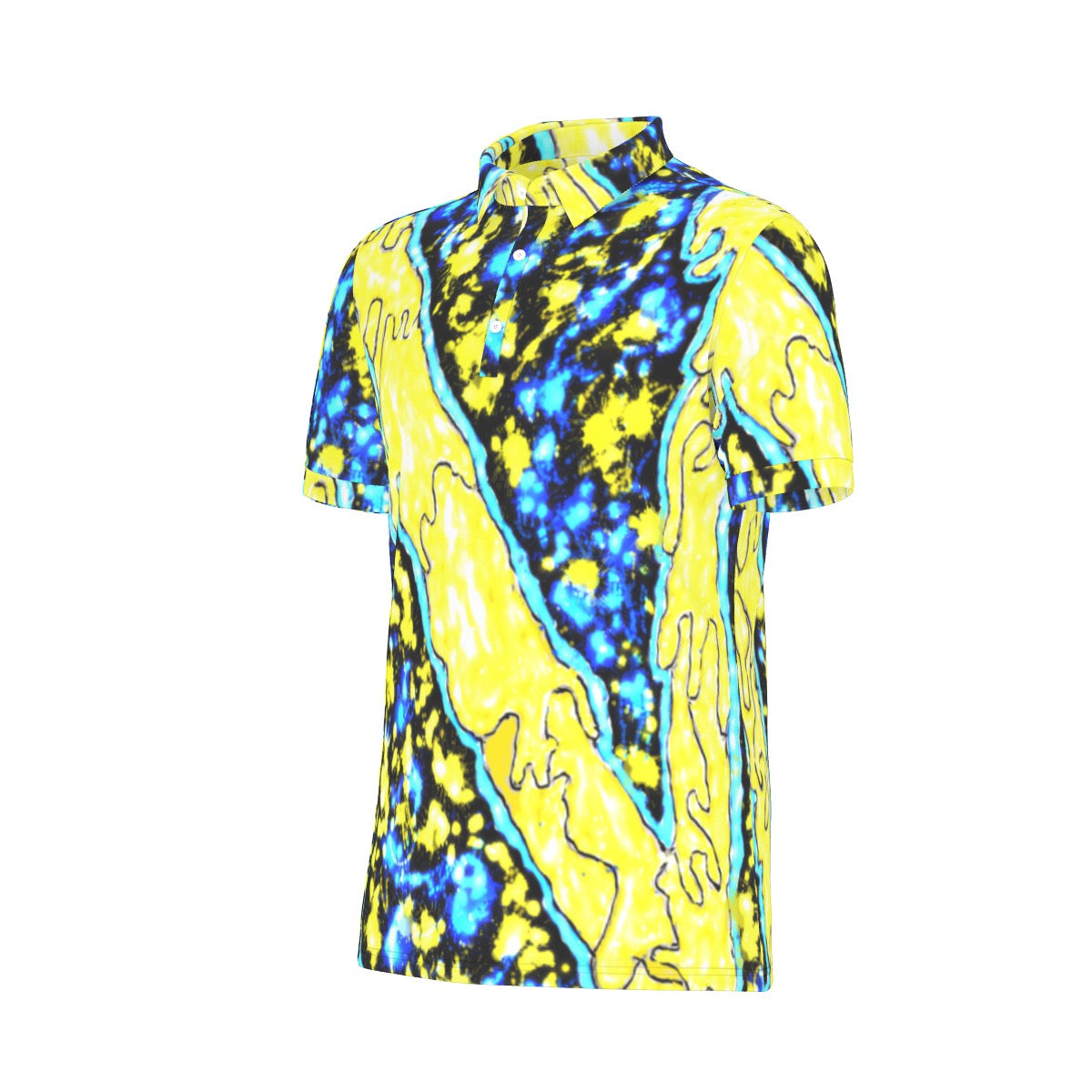 All-Over Print Men's Stretch Collar Polo Shirt