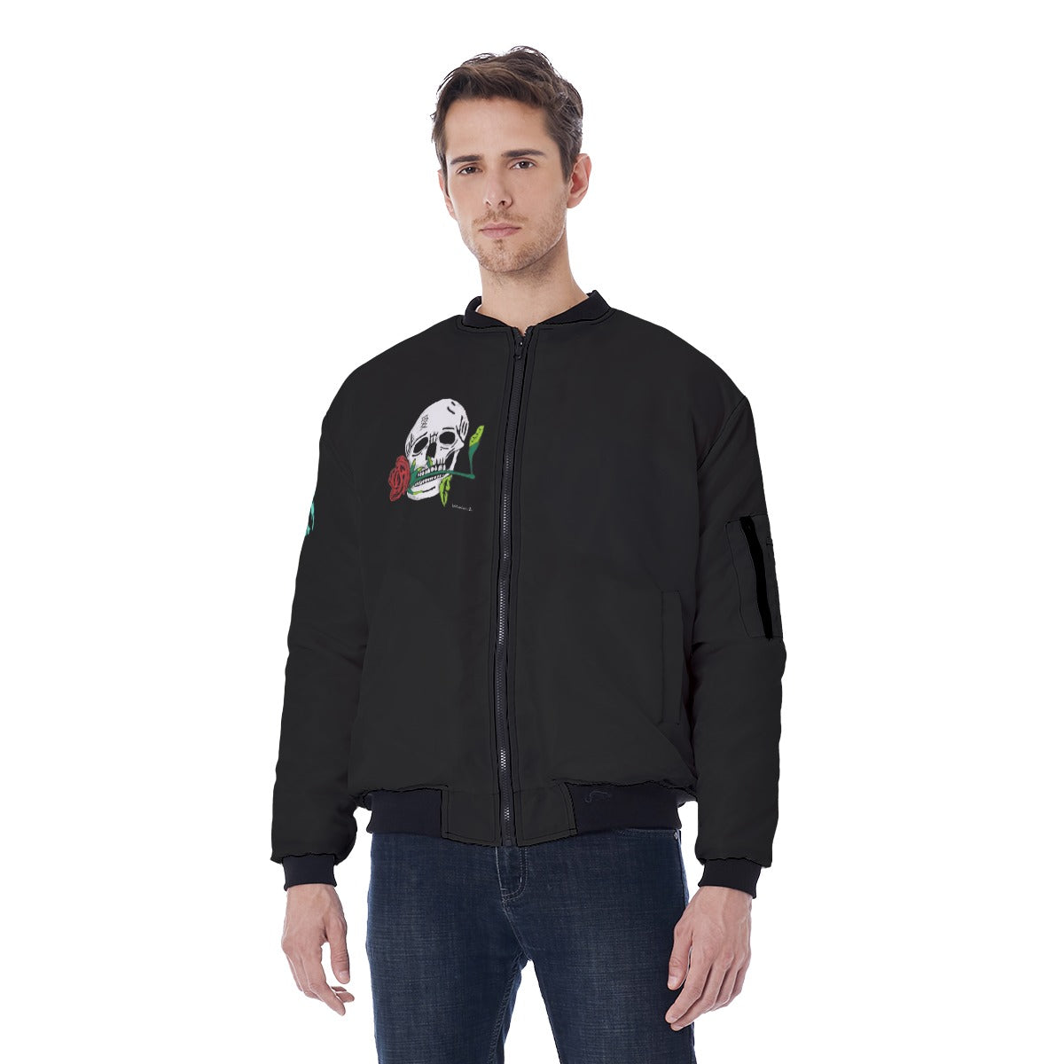 All-Over Print Men's Jacket With Sleeve Pocket