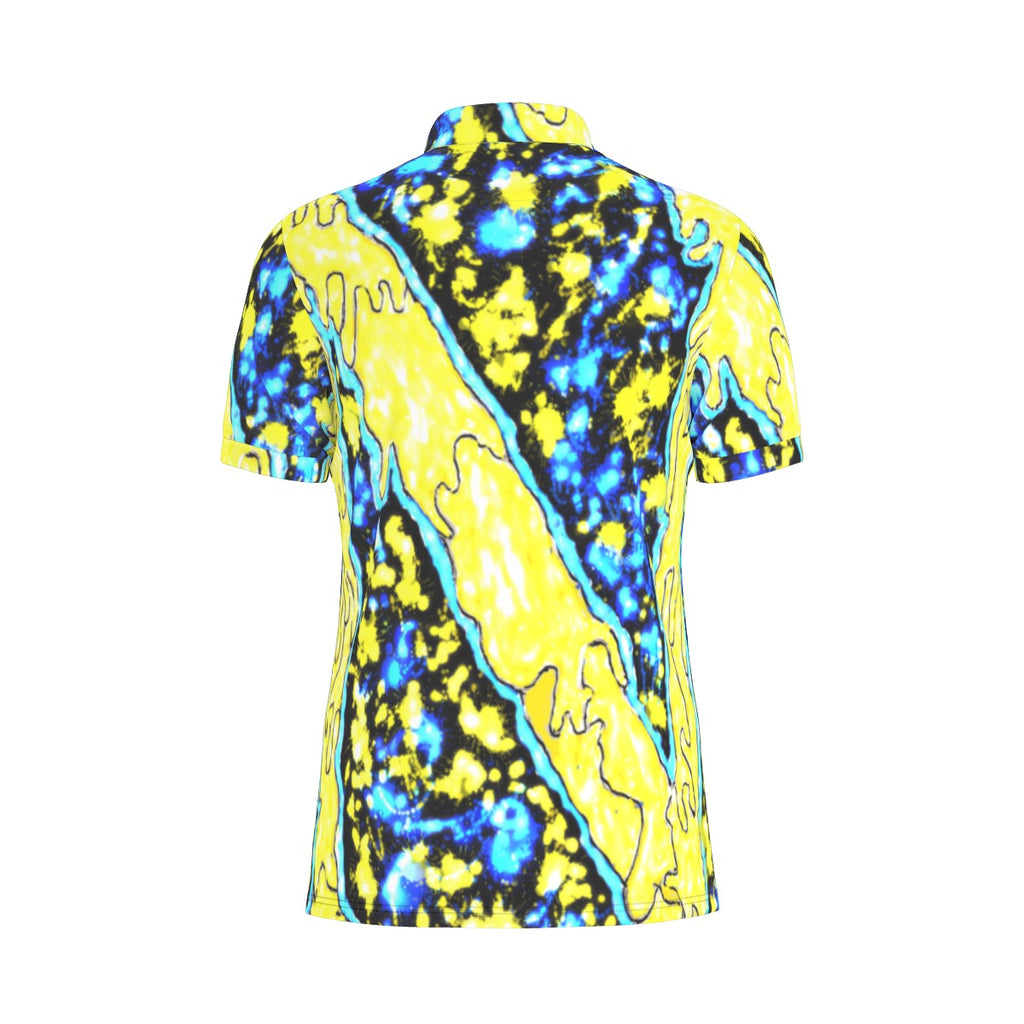 All-Over Print Men's Stretch Collar Polo Shirt
