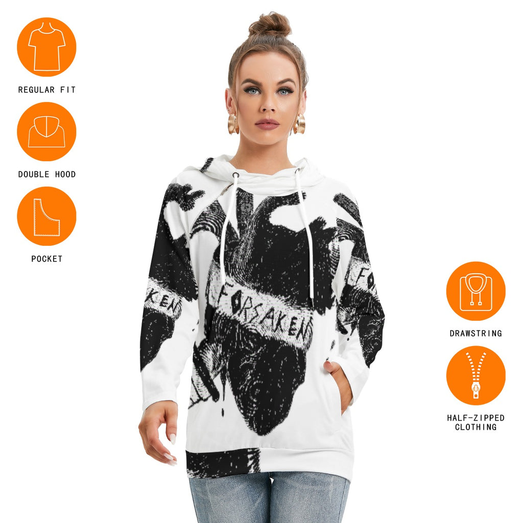 All-Over Print Women's Hoodie With Double Hood
