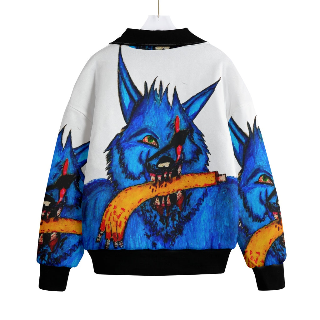 All-Over Print Unisex Knitted Fleece Lapel Outwear