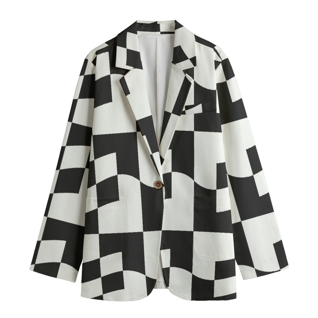 All-Over Print Women's Leisure Blazer | 245GSM Cotton