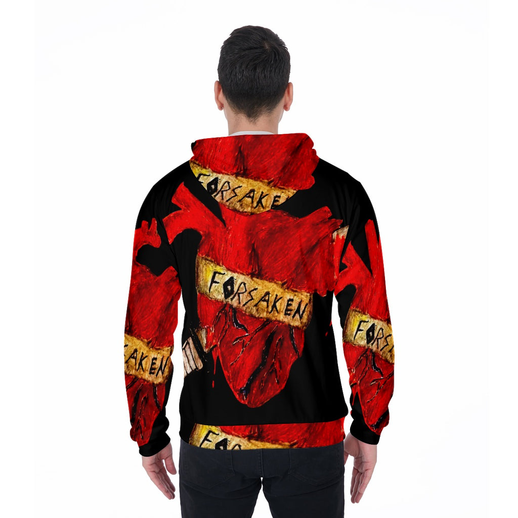 All-Over Print Zip Up Hoodie With Pocket