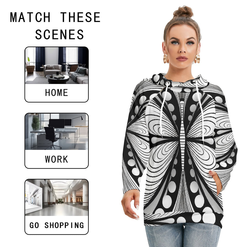All-Over Print Women's Hoodie With Double Hood