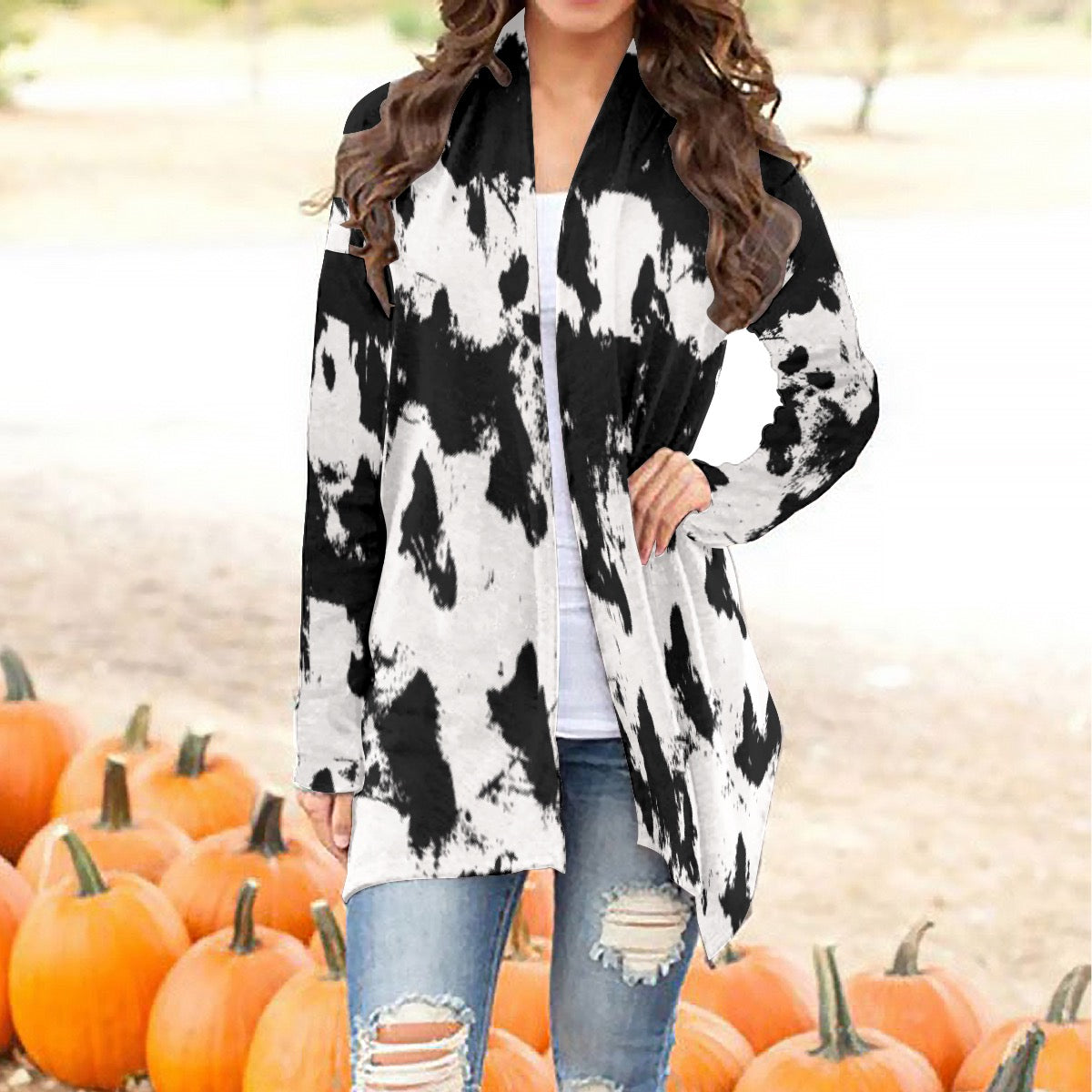 All-Over Print Women's Cardigan With Long Sleeve