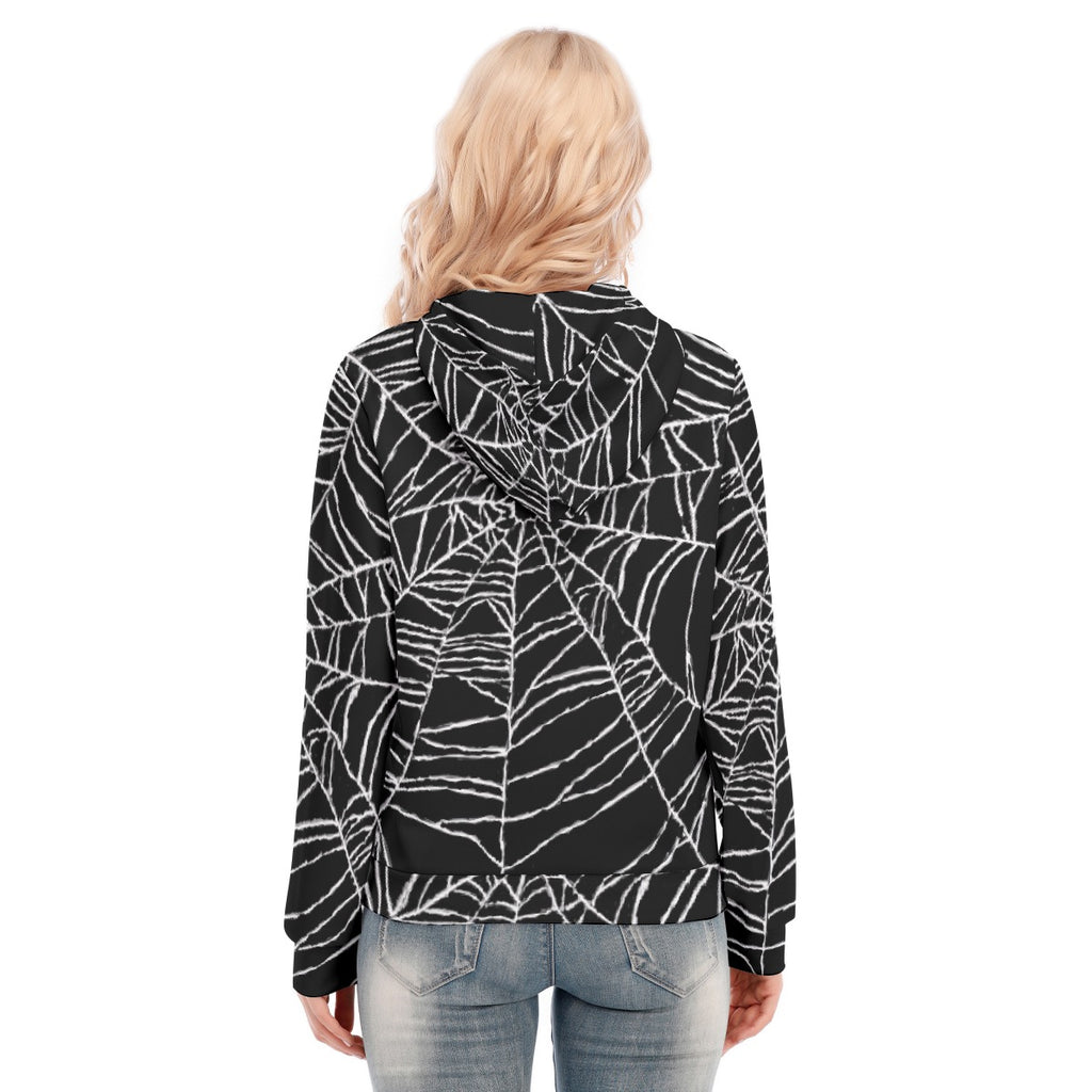 All-Over Print Women's Hoodie With Zipper