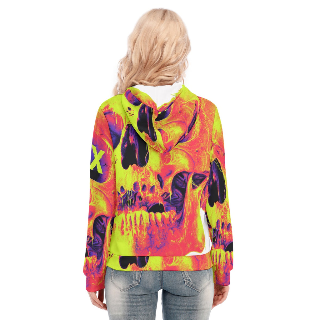 All-Over Print Women's Hoodie With Zipper