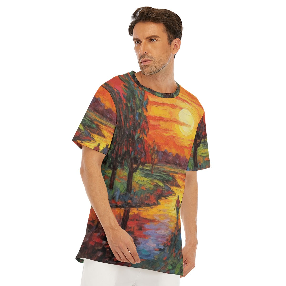 All-Over Print Men's O-Neck T-Shirt | 190GSM Cotton