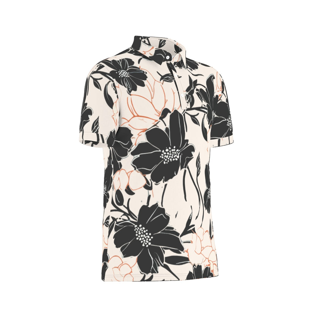 All-Over Print Men's Stretch Collar Polo Shirt