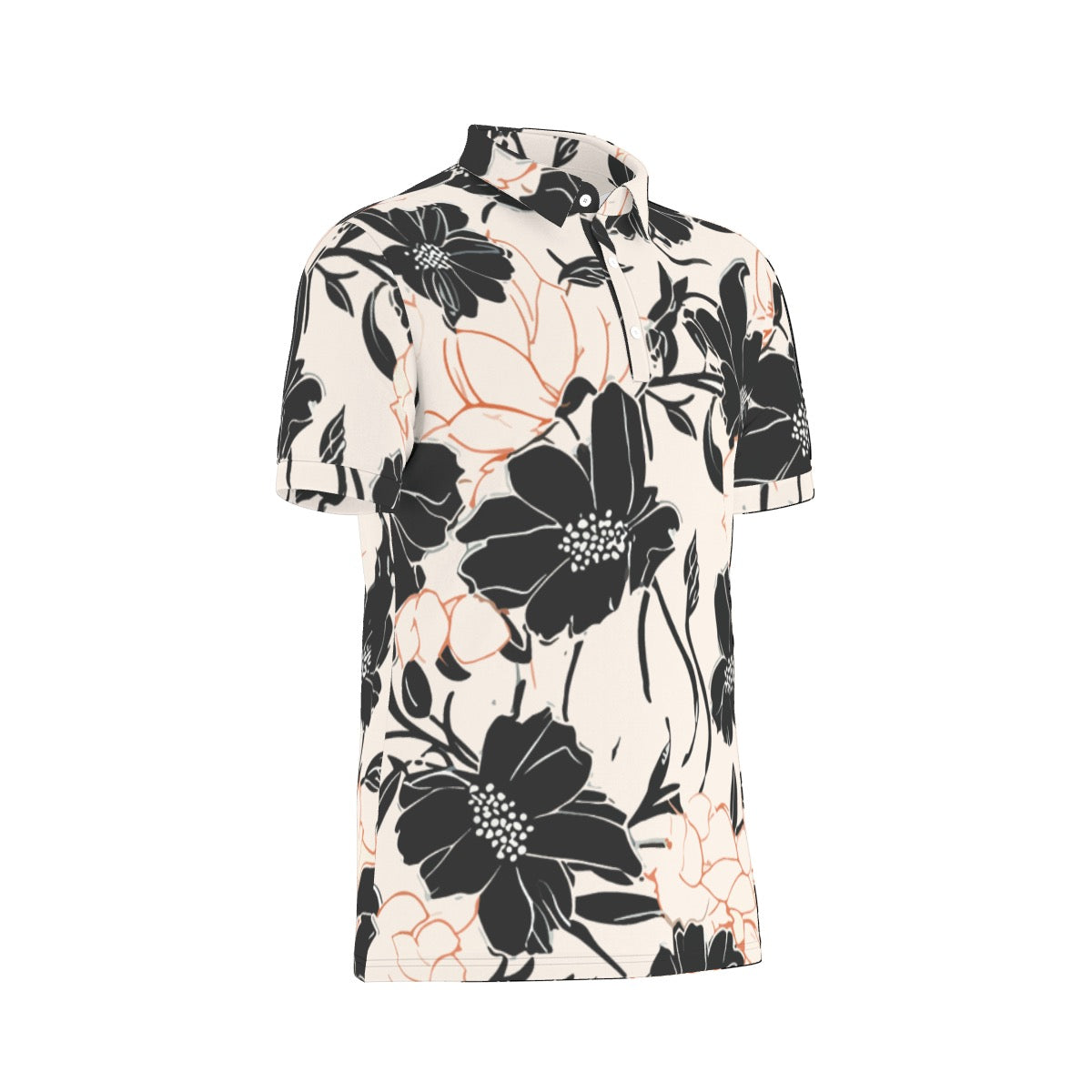 All-Over Print Men's Stretch Collar Polo Shirt