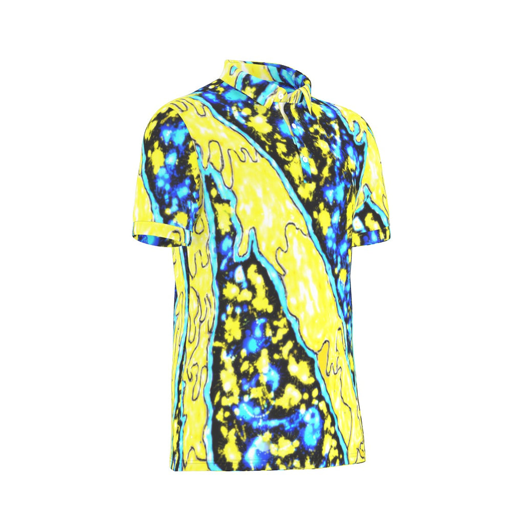 All-Over Print Men's Stretch Collar Polo Shirt
