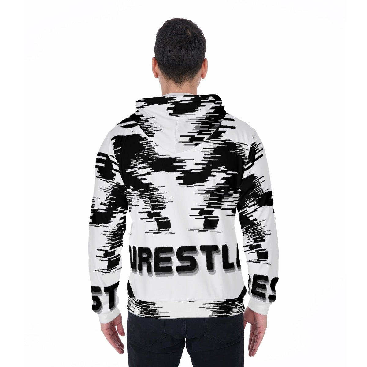 All-Over Print Zip Up Hoodie With Pocket