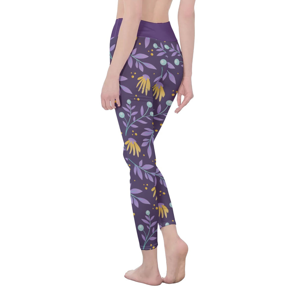 All-Over Print Women's High Waist Leggings | Side Stitch Closure