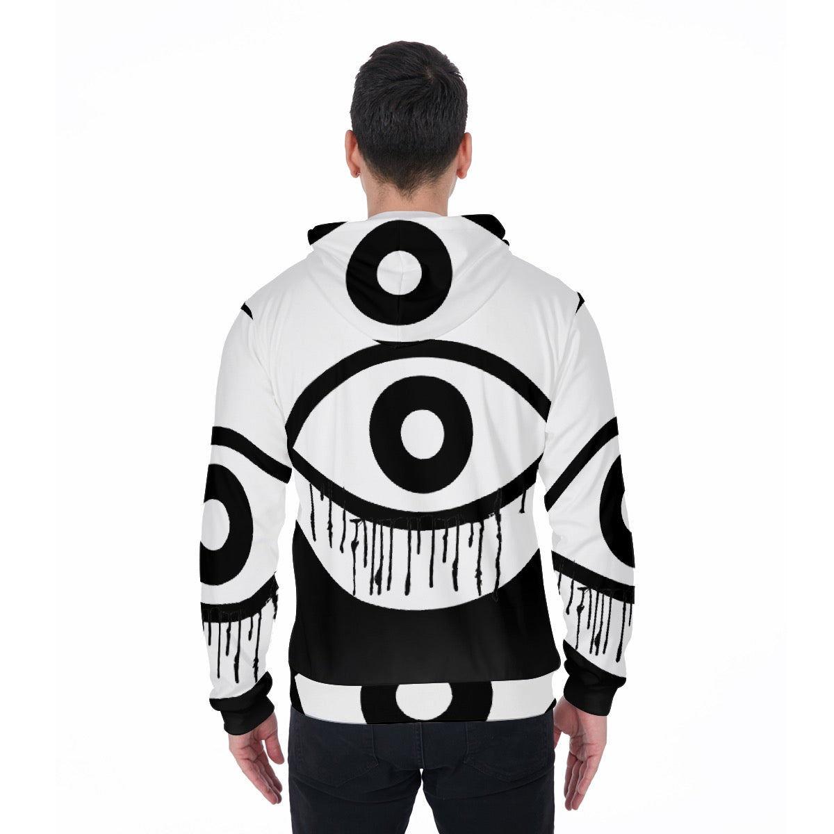 All-Over Print Zip Up Hoodie With Pocket