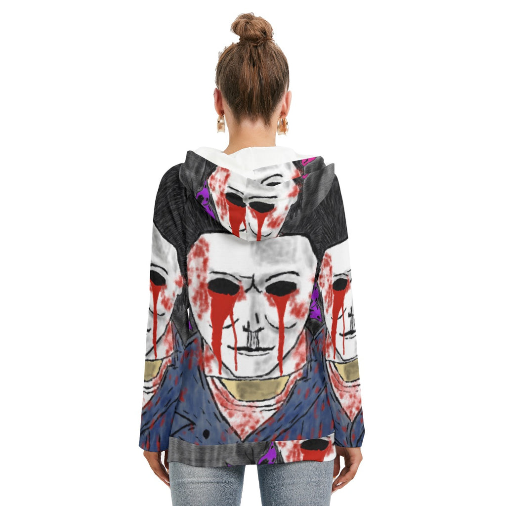 All-Over Print Women's Hoodie With Double Hood