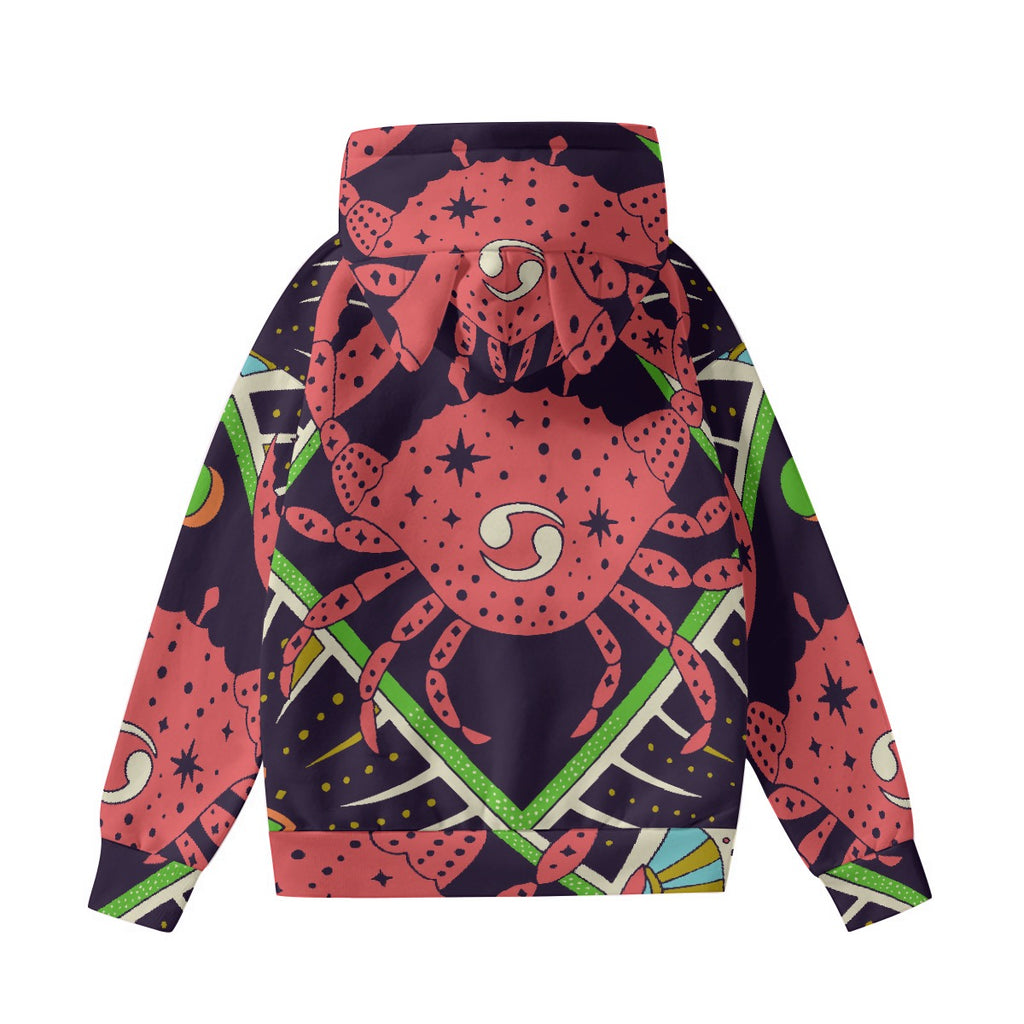 All-Over Print Women’s Hoodie With Decorative Ears