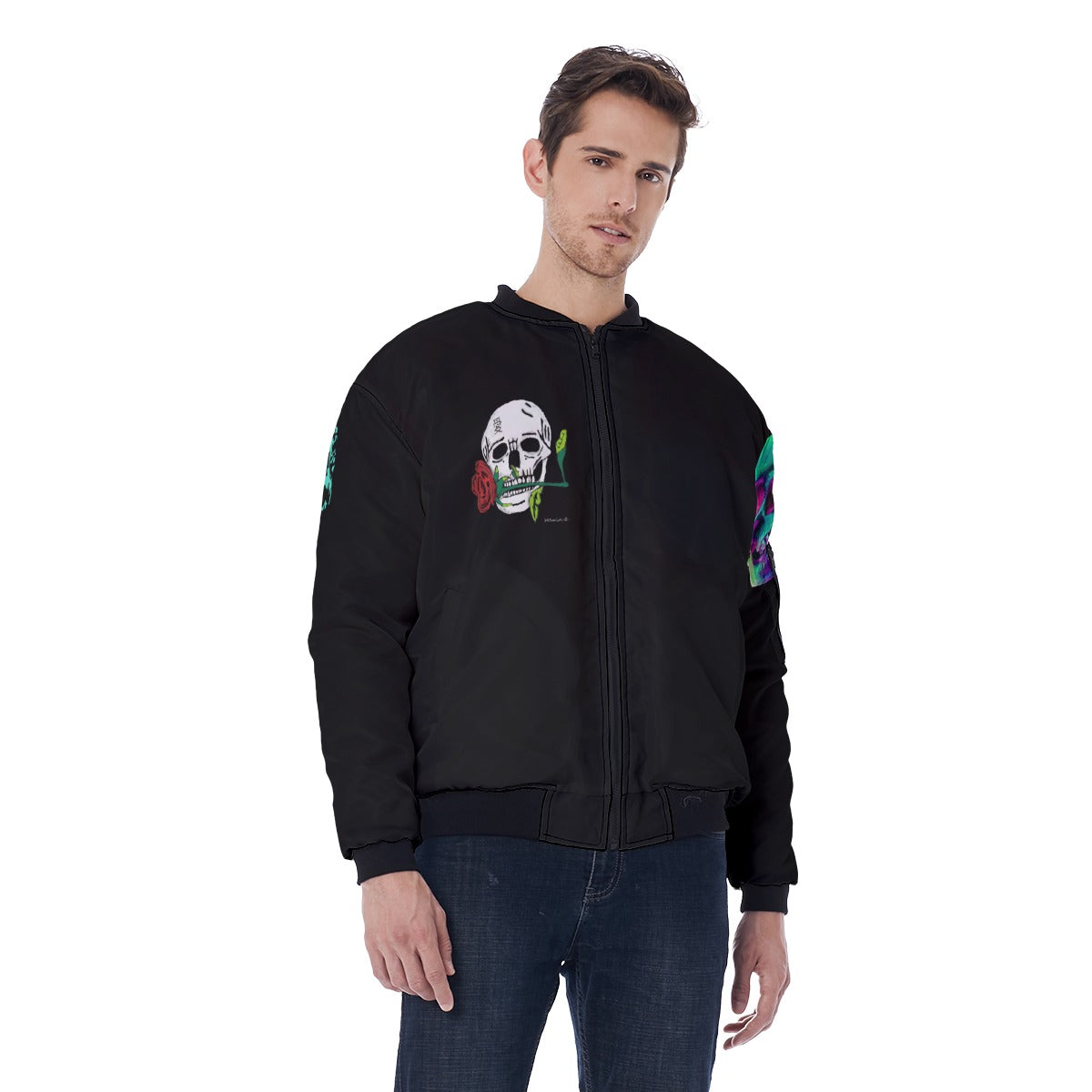 All-Over Print Men's Jacket With Sleeve Pocket