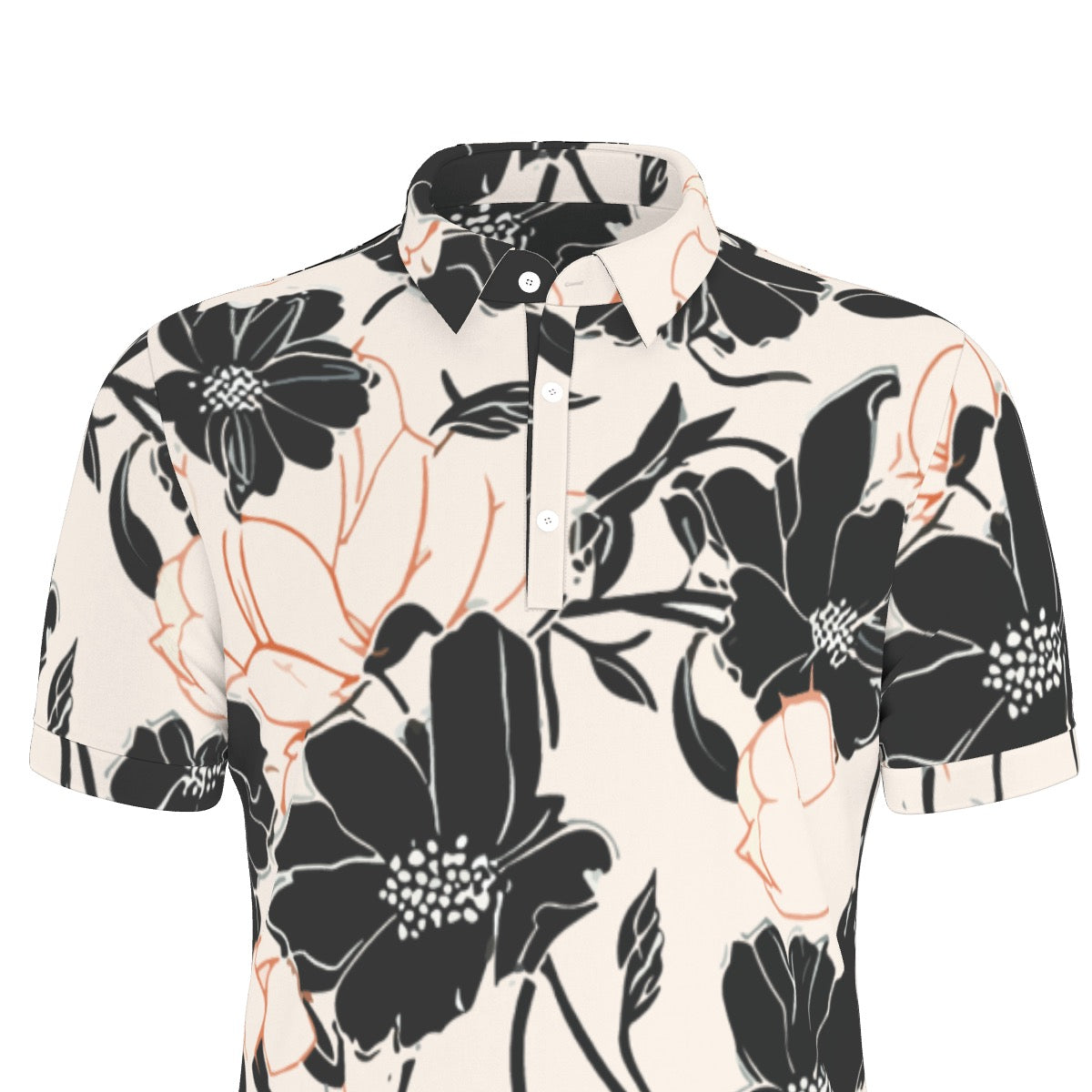 All-Over Print Men's Stretch Collar Polo Shirt