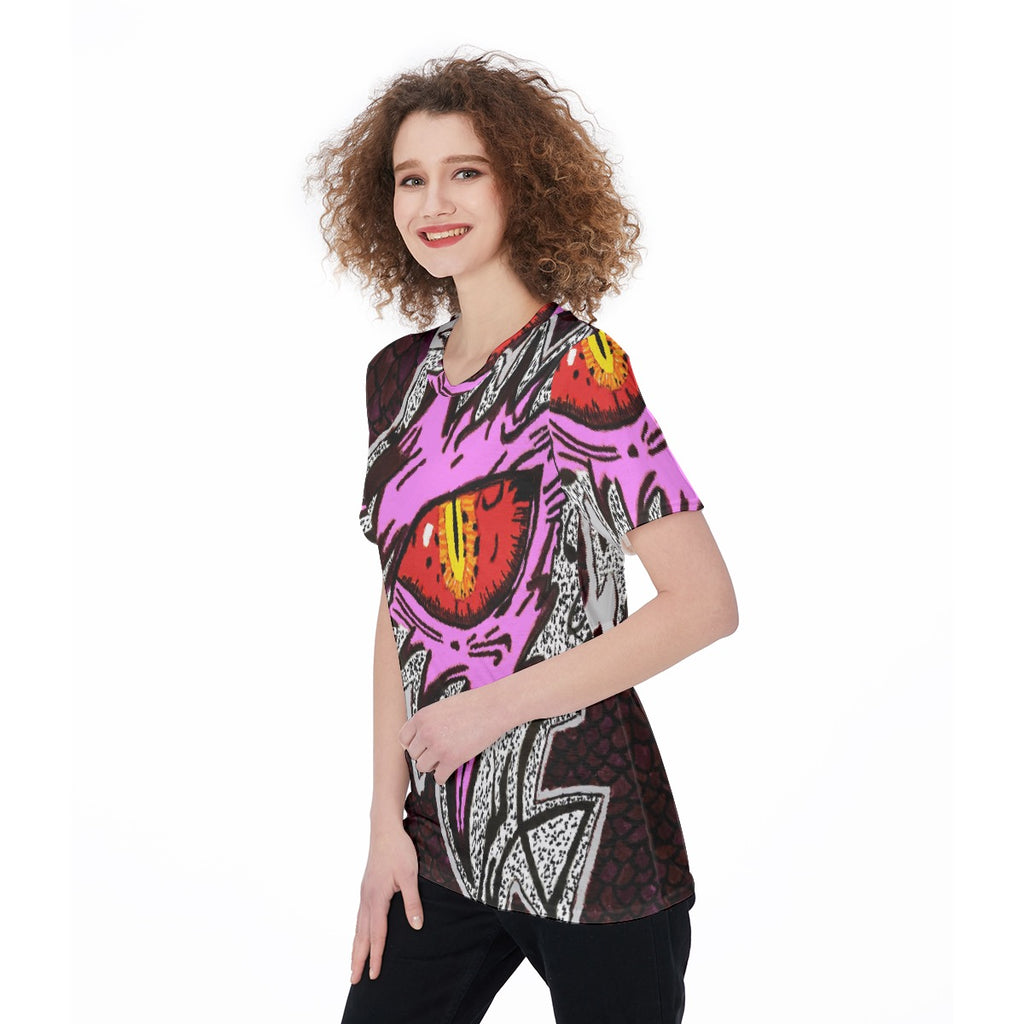 All-Over Print Women's O-Neck T-Shirt|180 GSM Jersey