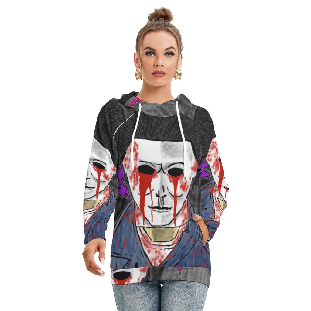 All-Over Print Women's Hoodie With Double Hood