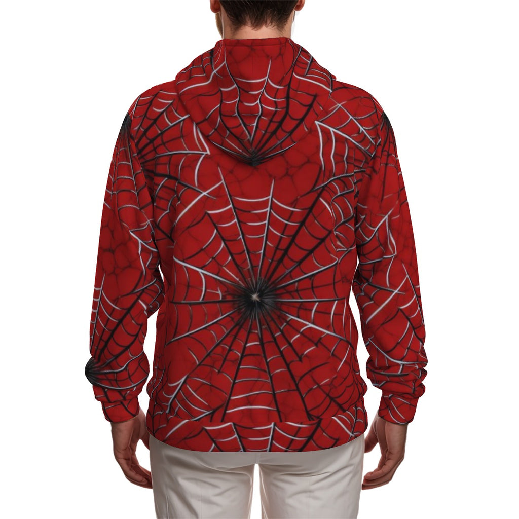 All-Over Print Zip Up Hoodie With Pocket