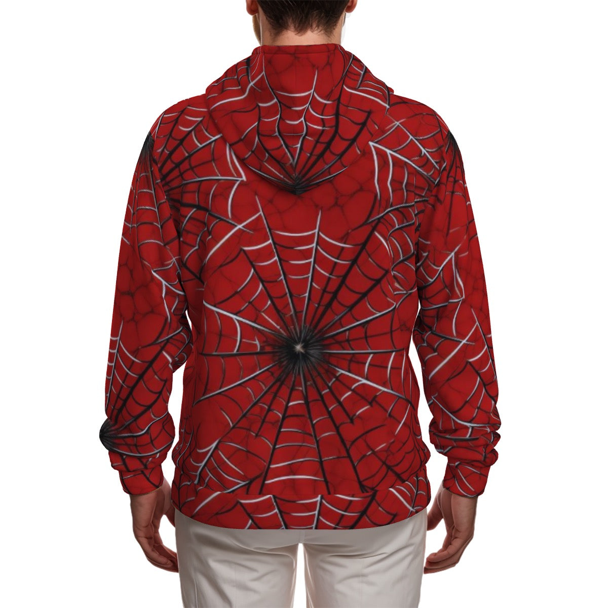 All-Over Print Zip Up Hoodie With Pocket