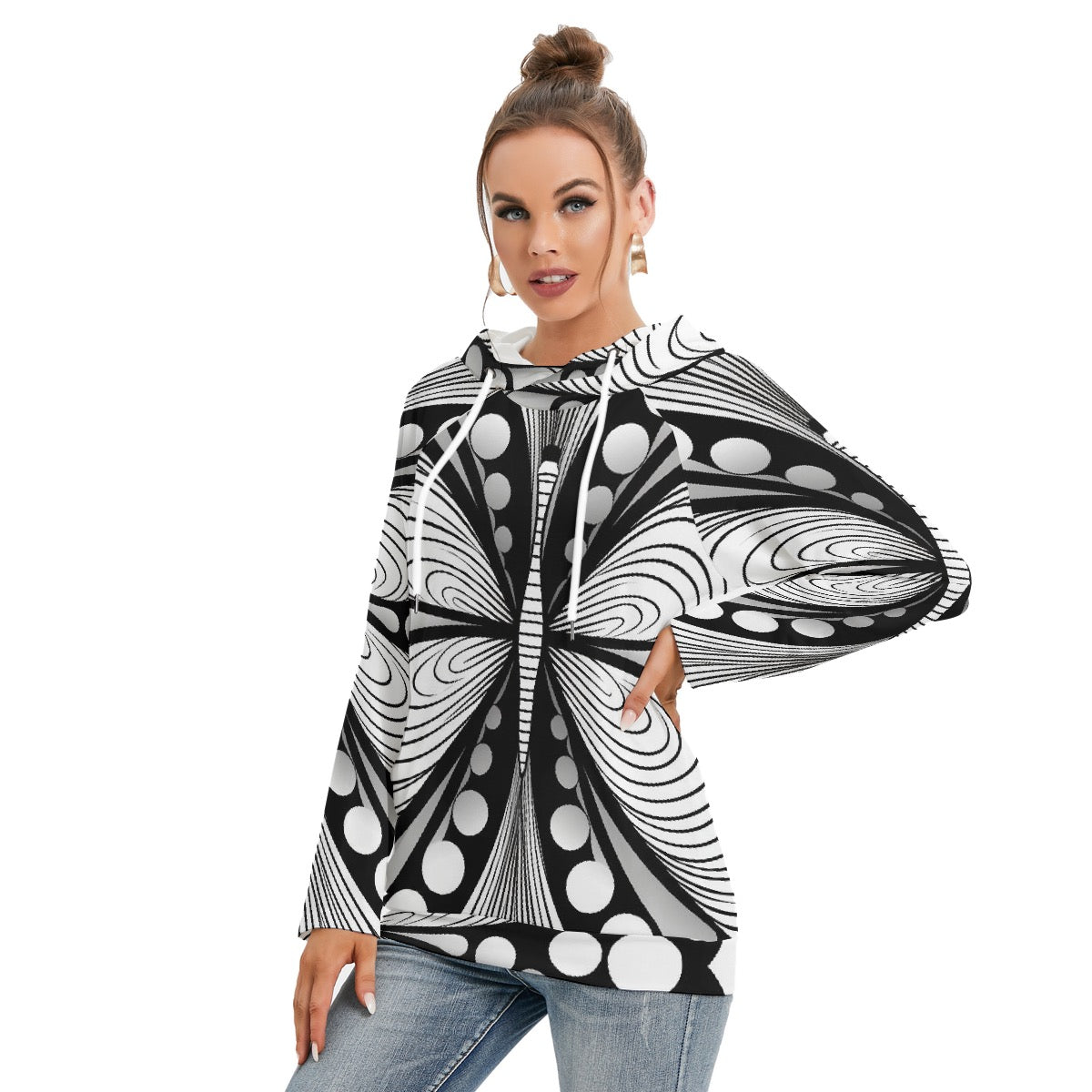 All-Over Print Women's Hoodie With Double Hood