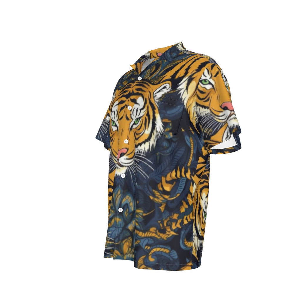 All-Over Print Men's Hawaiian Shirt With Pocket