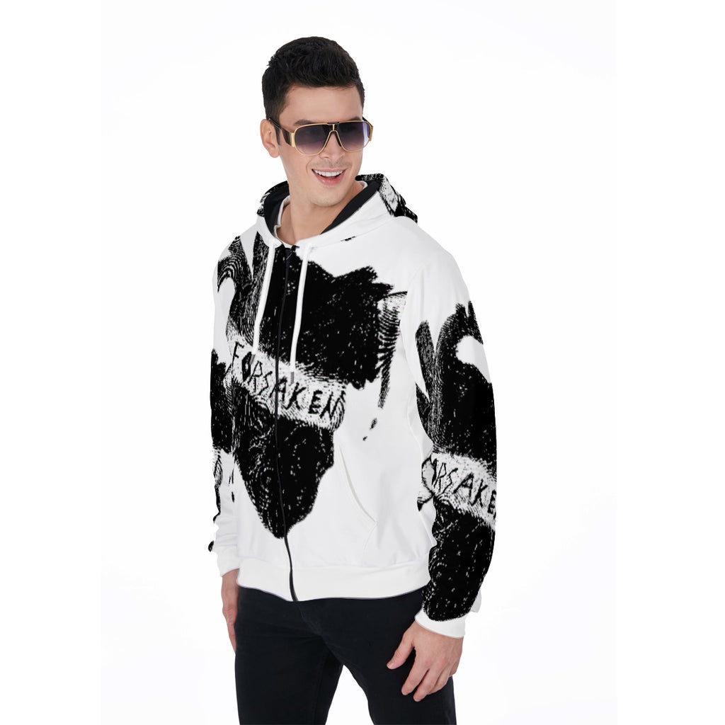 All-Over Print Zip Up Hoodie With Pocket