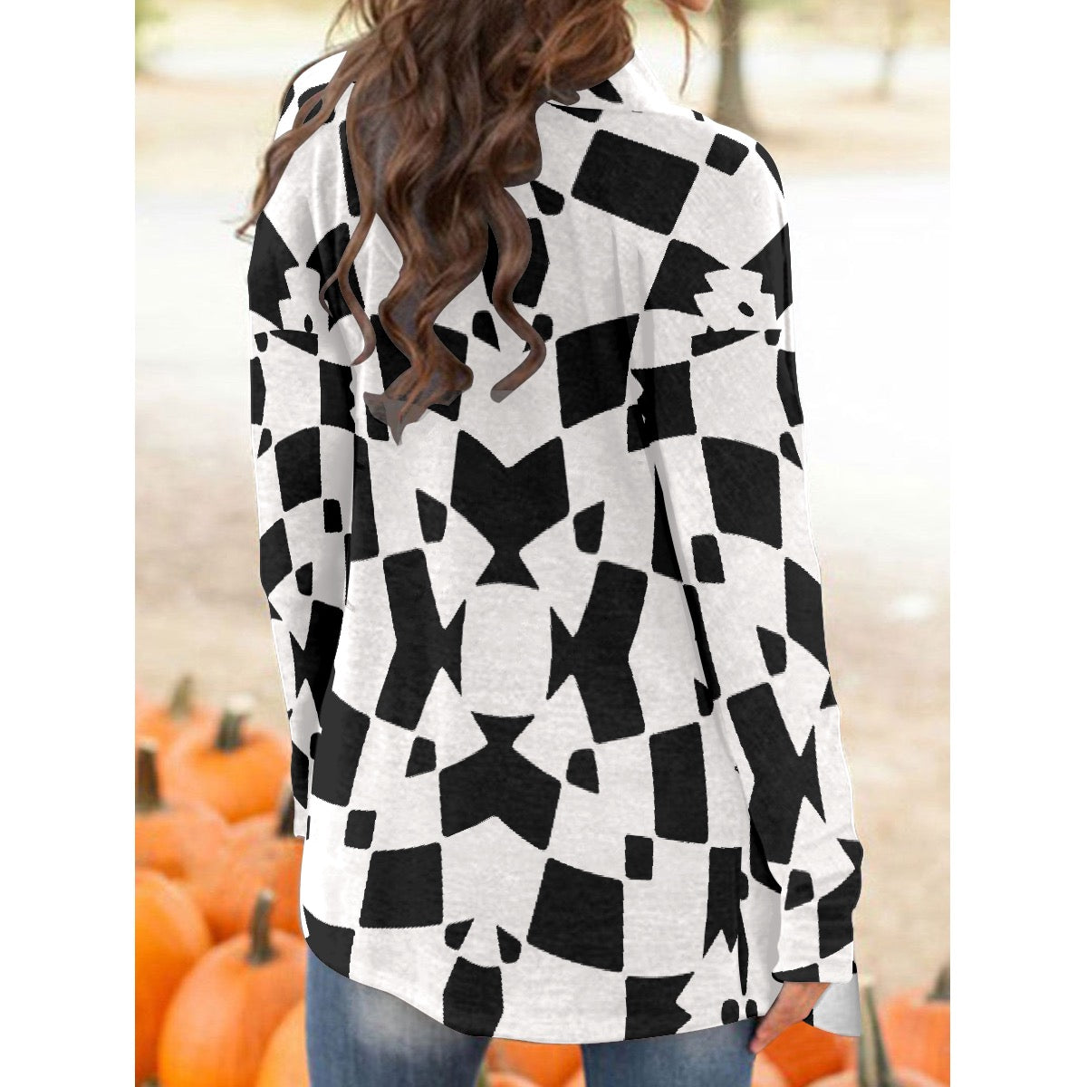 All-Over Print Women's Cardigan With Long Sleeve
