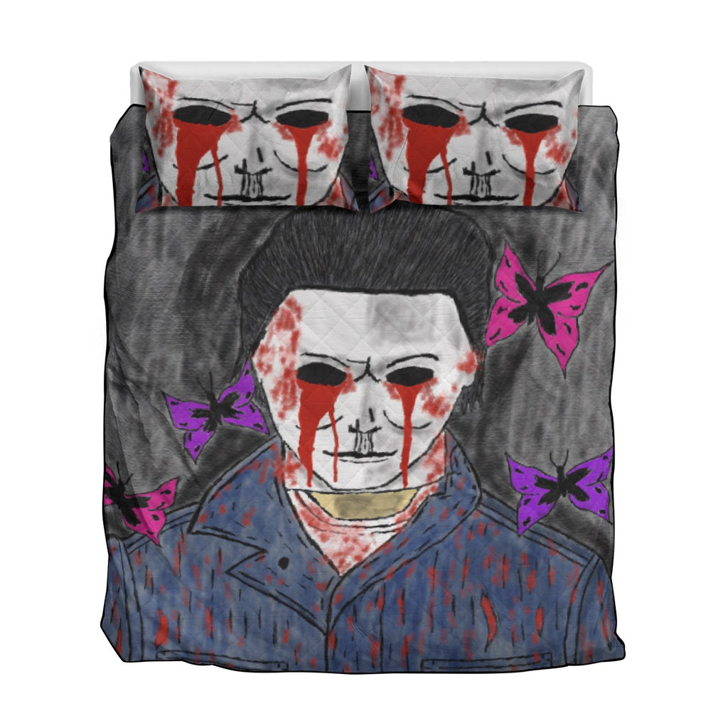 Quilt & Pillow Cases With  Edge-wrapping Strips