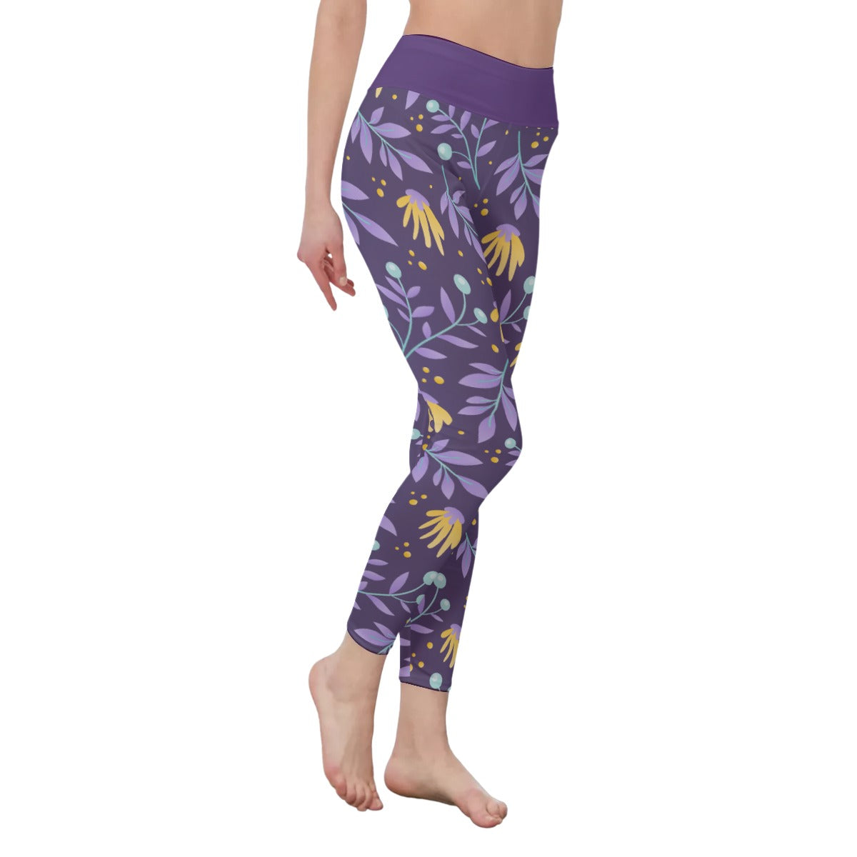 All-Over Print Women's High Waist Leggings | Side Stitch Closure