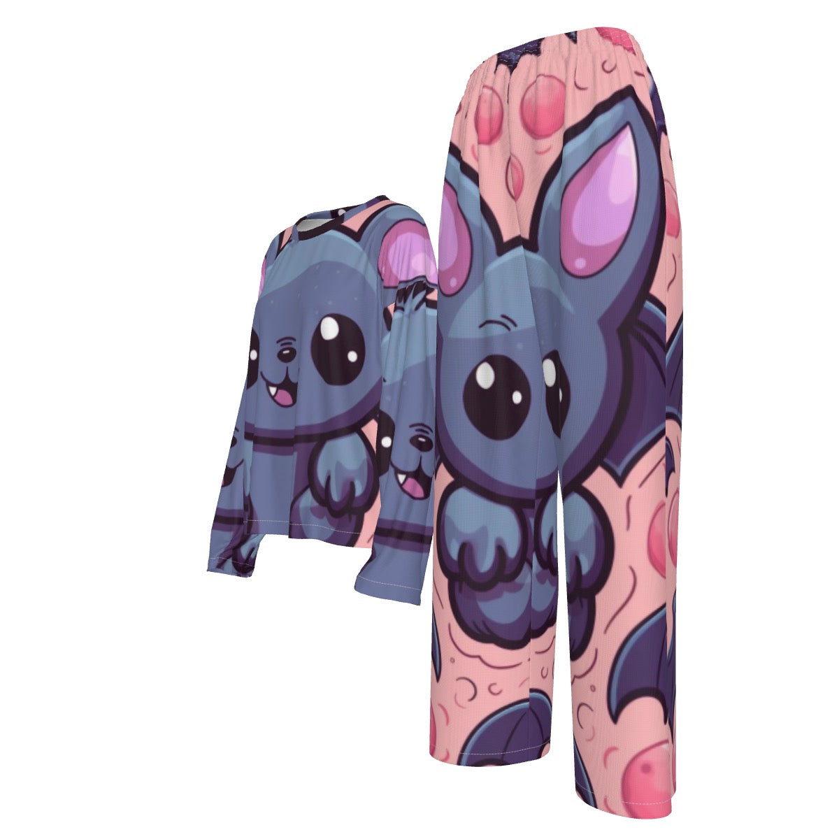 All-Over Print Women's Casual Long-Sleeves Trouser Suit