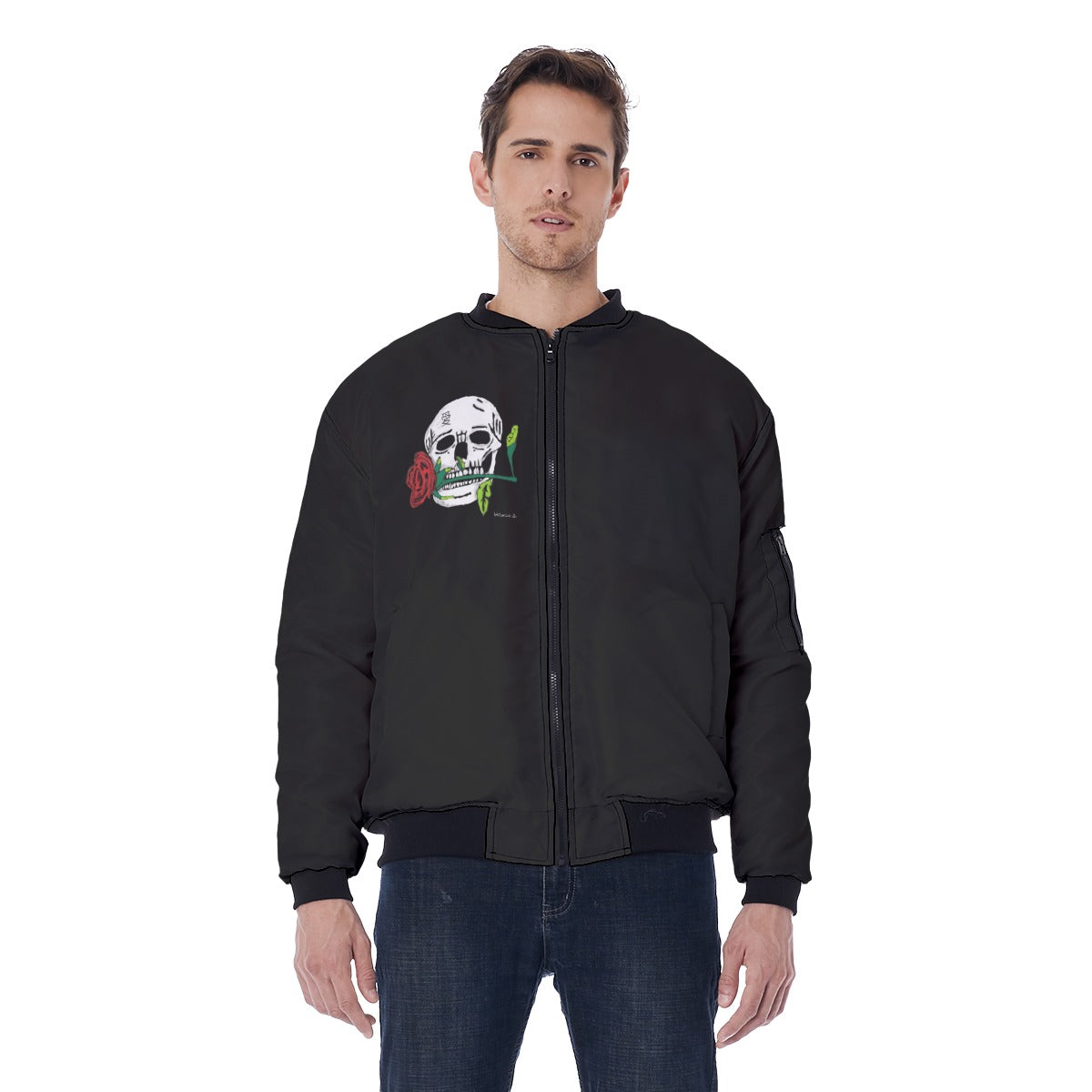 All-Over Print Men's Jacket With Sleeve Pocket