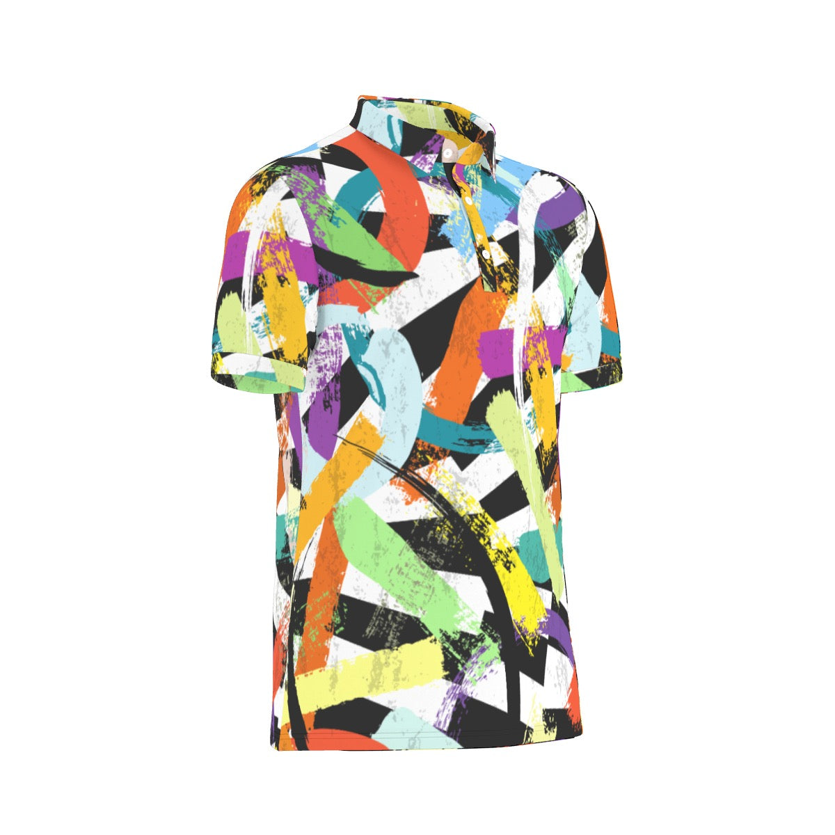 All-Over Print Men's Stretch Collar Polo Shirt