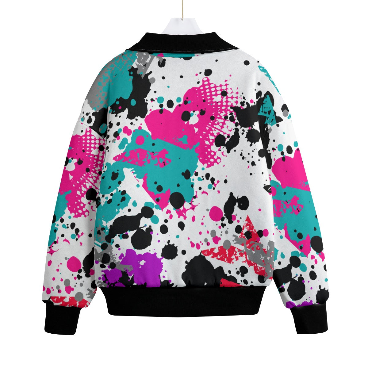 All-Over Print Unisex Knitted Fleece Lapel Outwear
