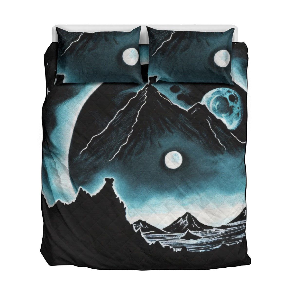 Quilt & Pillow Cases With  Edge-wrapping Strips