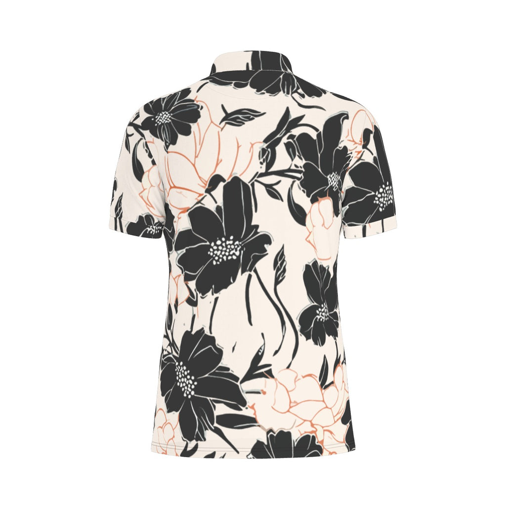 All-Over Print Men's Stretch Collar Polo Shirt