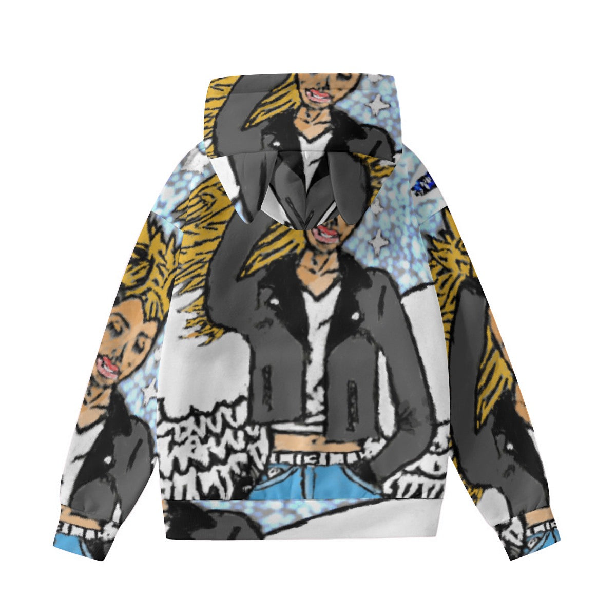 All-Over Print Women’s Hoodie With Decorative Ears